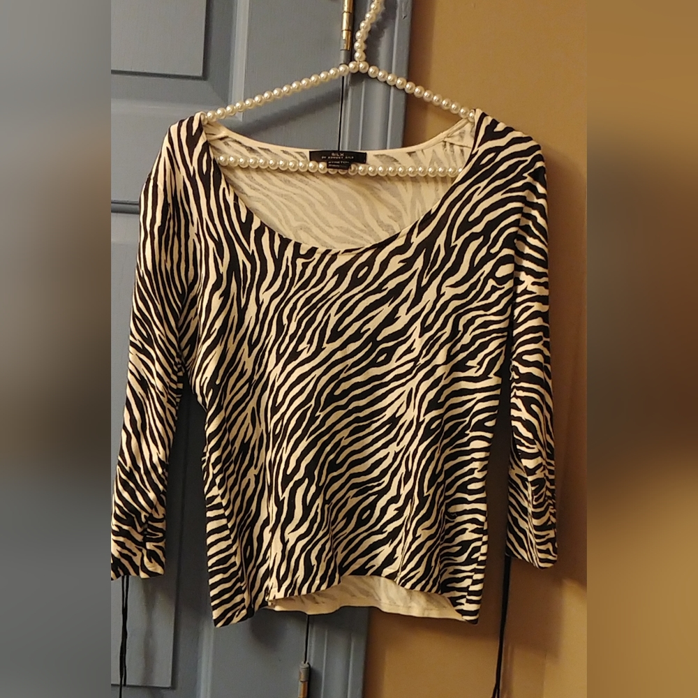 Zebra Print Top by Sil X August Silk